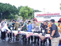 Forkopimda Jember Menggelar Aksi Pemusnahan Ribuan Barang Bukti Hasil Tindak Kejahatan